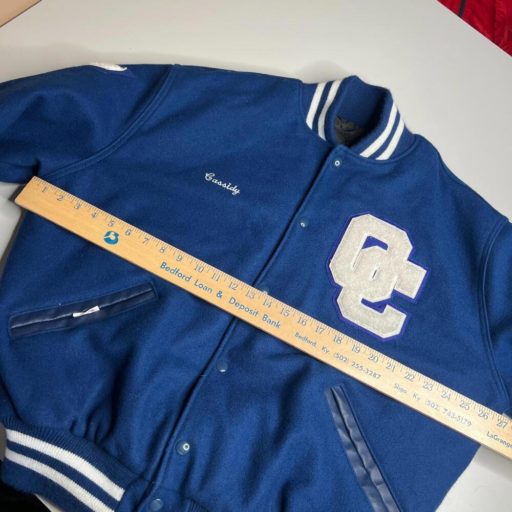 NEFF Varsity Letterman Jacket Clarinet Blue Wool Blend Size XL - Picture 5 of 10